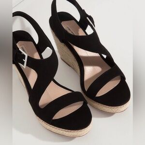 Oysho Black Wedge Espadrilles size 38 EU